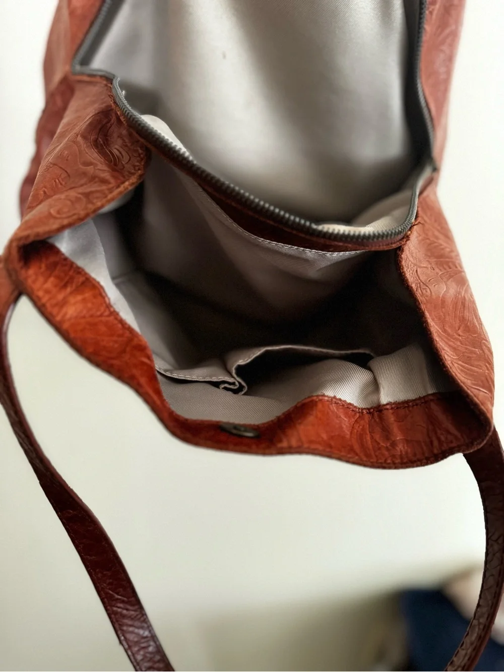 American Leather Co. Leather Embossed Tote Bag